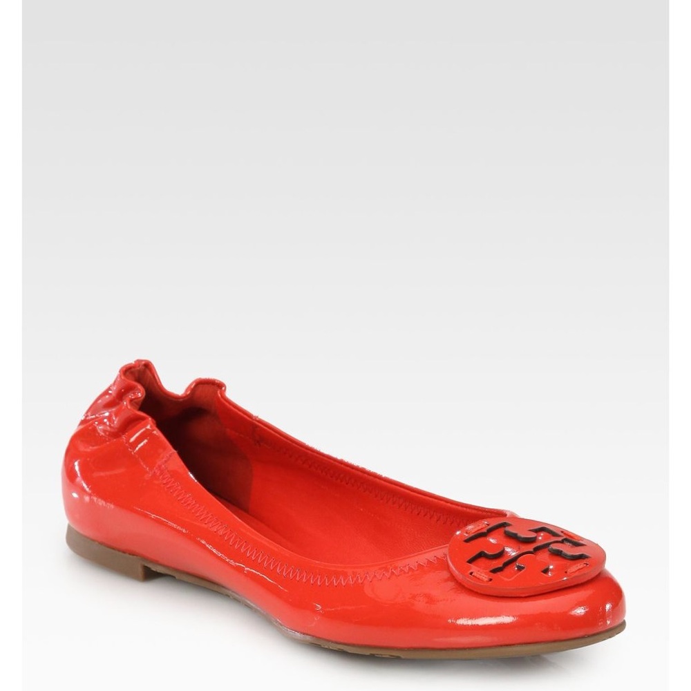 Tory Burch Reva Patent Red Leather Ballet Flats 11